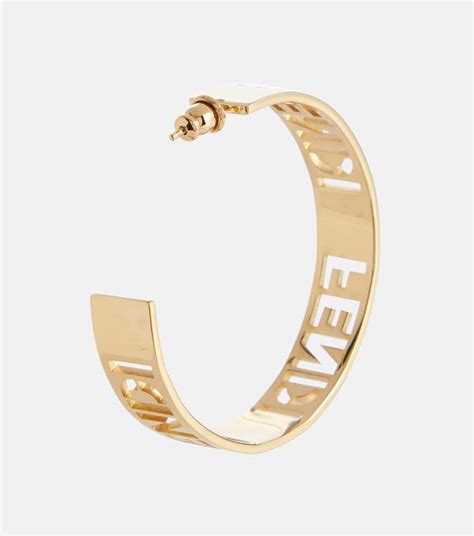 fendi logo hoop earrings.